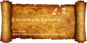 Laczkovics Klaudia névjegykártya